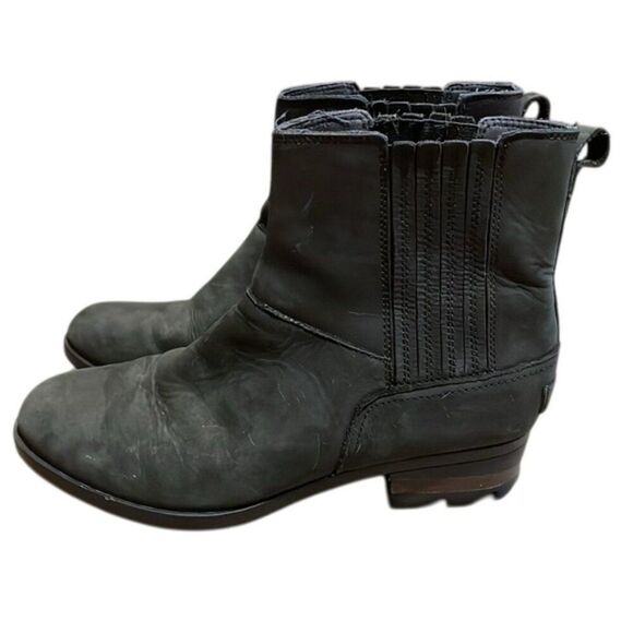 Sorel Lolla Black Chelsea Ankle Boots Womens Size 8.5 NL3078-010 - Picture 1 of 12